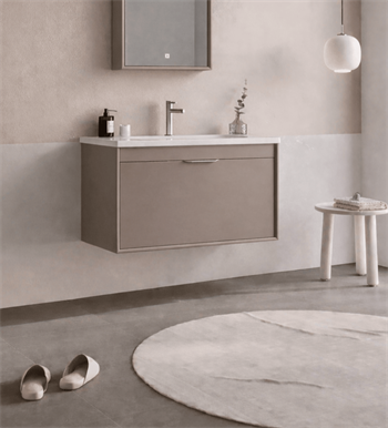 Orka Clay 80 cm Toprak Banyo Dolabı Alt Modül ve Lavabo, 5002192