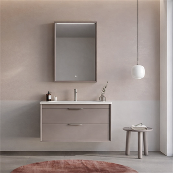 Orka Clay Banyo Dolabı Takımı, 100 cm, Toprak (Çift Çekmeceli), 5004368