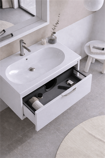 Orka Clay Banyo Dolabı Takımı, 65 cm, Beyaz, 5002262