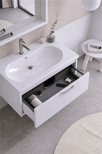 Orka Clay Banyo Dolabı Takımı, 65 cm, Beyaz, 5002197