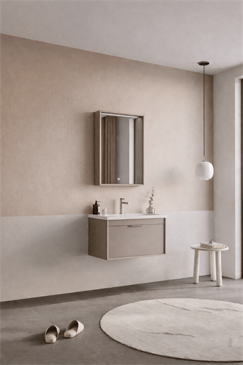 Orka Clay Banyo Dolabı Takımı, 65 cm, Sahra, 5002261