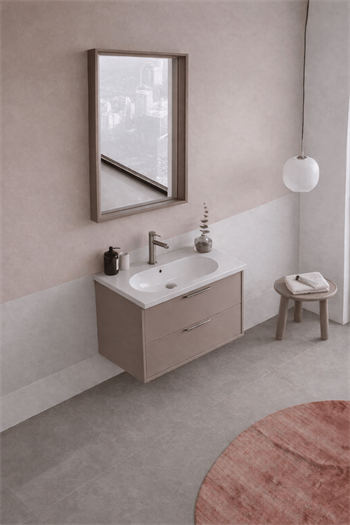 Orka Clay Banyo Dolabı Takımı, 65 cm, Toprak (Çift Çekmeceli), 5004362