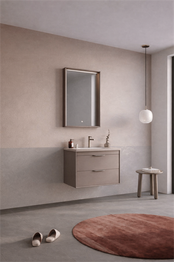 Orka Clay Banyo Dolabı Takımı, 65 cm, Toprak (Çift Çekmeceli), 5004362