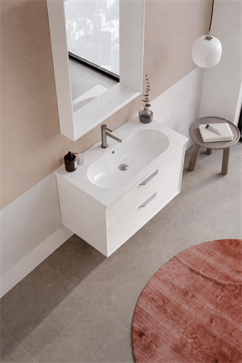 Orka Clay Banyo Dolabı Takımı, 80 cm, Beyaz (Çift Çekmeceli), 5004364