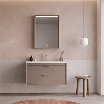 Orka Clay Banyo Dolabı Takımı, 80 cm, Toprak (Çift Çekmeceli), 5004365