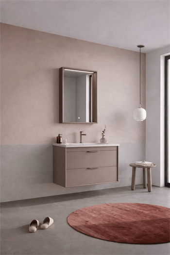 Orka Clay Banyo Dolabı Takımı, 80 cm, Toprak (Çift Çekmeceli), 5004365