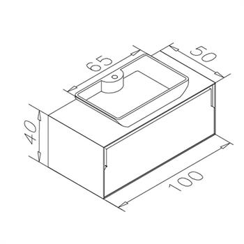 Orka Craft 100 cm Kompakt Ceviz Banyo Dolabı Alt Modül ve Lavabo (Mat Beyaz Lavabo), 5007191