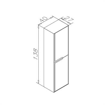 Orka Craft 40 cm Kompakt Ceviz Banyo Boy Çamaşır Dolabı, 3000319