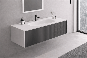 Orka Cube 100 cm Mat Antrasit Banyo Dolabı Alt Modül ve Lavabo , 3009383