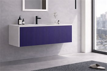 Orka Cube 100 cm Mat Lacivert Banyo Dolabı Alt Modül ve Lavabo , 3009387