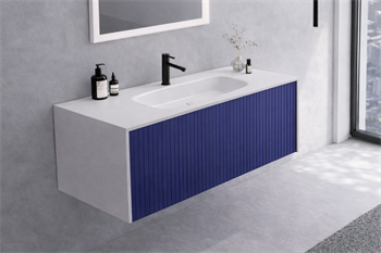 Orka Cube 100 cm Mat Lacivert Banyo Dolabı Alt Modül ve Lavabo , 3009387