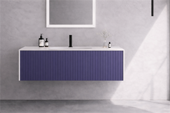 Orka Cube 100 cm Mat Lacivert Banyo Dolabı Alt Modül ve Lavabo , 3009387