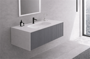 Orka Cube 120 cm Mat Gri Banyo Dolabı Alt Modül ve Lavabo, 3000380