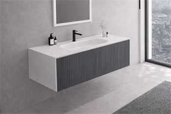 Orka Cube 120 cm Mat Antrasit Banyo Dolabı Alt Modül ve Lavabo, 3000381