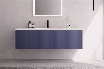 Orka Cube 120 cm Mat Lacivert Banyo Dolabı Alt Modül ve Lavabo, 3000379