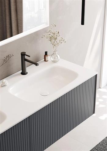 Orka Cube 160 cm Mat Antrasit Banyo Dolabı Alt Modül ve Lavabo, 3000386