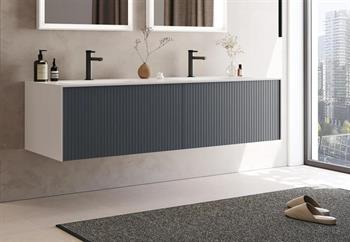 Orka Cube 160 cm Mat Antrasit Banyo Dolabı Alt Modül ve Lavabo, 3000386