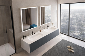 Orka Cube Banyo Dolabı Takımı, 160 cm, Lake Mat Antrasit (Ledli Ayna), 5000177