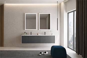 Orka Cube Banyo Dolabı Takımı, 160 cm, Lake Mat Antrasit (Ledli Ayna), 5000177