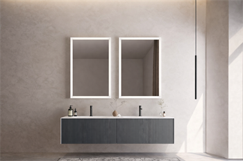 Orka Cube Banyo Dolabı Takımı, 160 cm, Lake Mat Antrasit (Ledli Ayna), 5000177