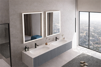 Orka Cube Banyo Dolabı Takımı, 160 cm, Lake Mat Gri (Ledli Ayna), 5000176