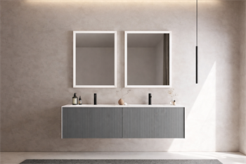 Orka Cube Banyo Dolabı Takımı, 160 cm, Lake Mat Gri (Ledli Ayna), 5000176