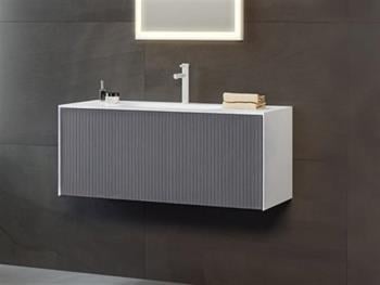 Orka Cube 80 cm Mat Antrasit Banyo Dolabı Alt Modül ve Lavabo, 3000371