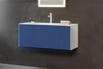 Orka Cube 80 cm Mat Lacivert Banyo Dolabı Alt Modül ve Lavabo, 3000369