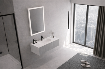 Orka Cube Banyo Dolabı Takımı, 100 cm, Lake Mat Vizon (Ledli Ayna), 5007292