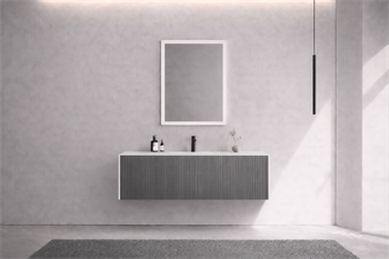 Orka Cube Banyo Dolabı Takımı, 100 cm, Lake Mat Gri (Ledli Ayna), 5007287