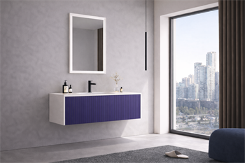 Orka Cube Banyo Dolabı Takımı, 100 cm, Lake Mat Lacivert (Ledli Ayna), 5007291