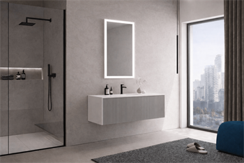 Orka Cube Banyo Dolabı Takımı, 100 cm, Lake Mat Vizon (Ledli Ayna), 5007292