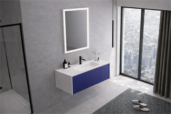 Orka Cube Banyo Dolabı Takımı, 100 cm, Lake Mat Lacivert (Ledli Ayna), 5007291