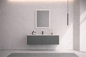 Orka Cube Banyo Dolabı Takımı, 100 cm, Lake Mat Antrasit (Ledli Ayna), 5007286