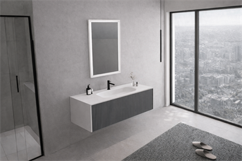 Orka Cube Banyo Dolabı Takımı, 100 cm, Lake Mat Antrasit (Ledli Ayna), 5007286