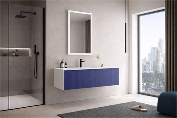 Orka Cube Banyo Dolabı Takımı, 120 cm, Lake Mat Lacivert (Ledli Ayna), 5000170