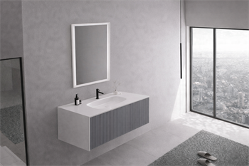 Orka Cube Banyo Dolabı Takımı, 120 cm, Lake Mat Gri (Ledli Ayna), 5000171