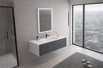 Orka Cube Banyo Dolabı Takımı, 120 cm, Lake Mat Antrasit (Ledli Ayna), 5000172