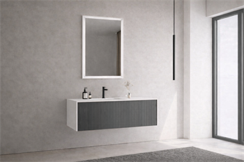 Orka Cube Banyo Dolabı Takımı, 120 cm, Lake Mat Antrasit (Ledli Ayna), 5000172