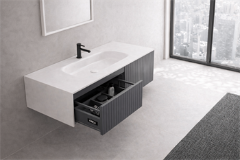 Orka Cube Banyo Dolabı Takımı, 120 cm, Lake Mat Antrasit (Ledli Ayna), 5000172