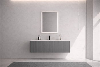 Orka Cube Banyo Dolabı Takımı, 120 cm, Lake Mat Gri (Ledli Ayna), 5000171