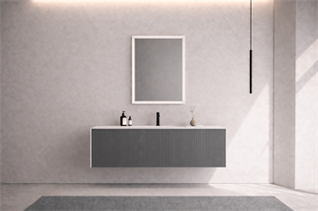 Orka Cube Banyo Dolabı Takımı, 120 cm, Lake Mat Antrasit (Ledli Ayna), 5000172