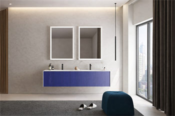 Orka Cube Banyo Dolabı Takımı, 160 cm, Lake Mat Lacivert (Ledli Ayna), 5000175