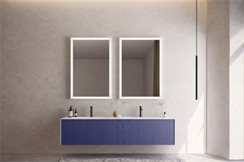 Orka Cube Banyo Dolabı Takımı, 160 cm, Lake Mat Lacivert (Ledli Ayna), 5000175