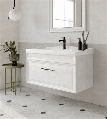 Orka Design 105 cm Banyo Dolabı Alt Modül ve Lavabo Lake Mat Kaşmir , 5007868