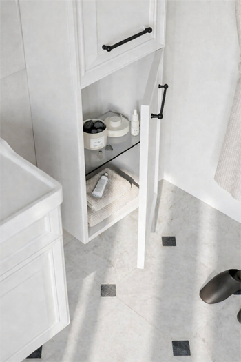 Orka Design 40 cm Lake Mat Beyaz Banyo Boy Çamaşır Dolabı, 3000739