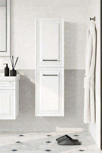 Orka Design 40 cm Lake Mat Beyaz Banyo Boy Çamaşır Dolabı, 3000739