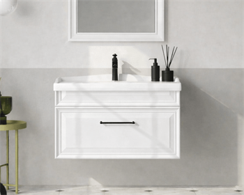 Orka Design 85 cm Lake Mat Beyaz Banyo Dolabı Alt Modül ve Lavabo, 5001268