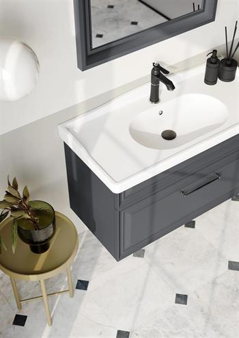 Orka Design 85 cm Lake Mat Antrasit Banyo Dolabı Alt Modül ve Lavabo, 5001273