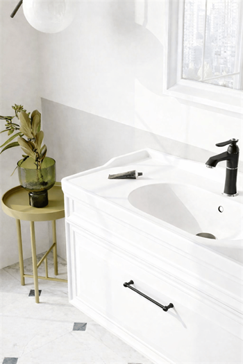 Orka Design 85 cm Lake Mat Beyaz Banyo Dolabı Alt Modül ve Lavabo, 5001268